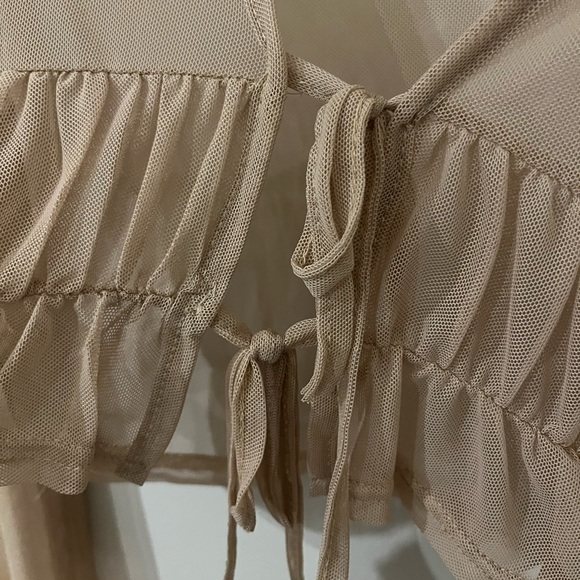 Nasty Gal Sheer Tie Front Blouse - Picture 6 of 7